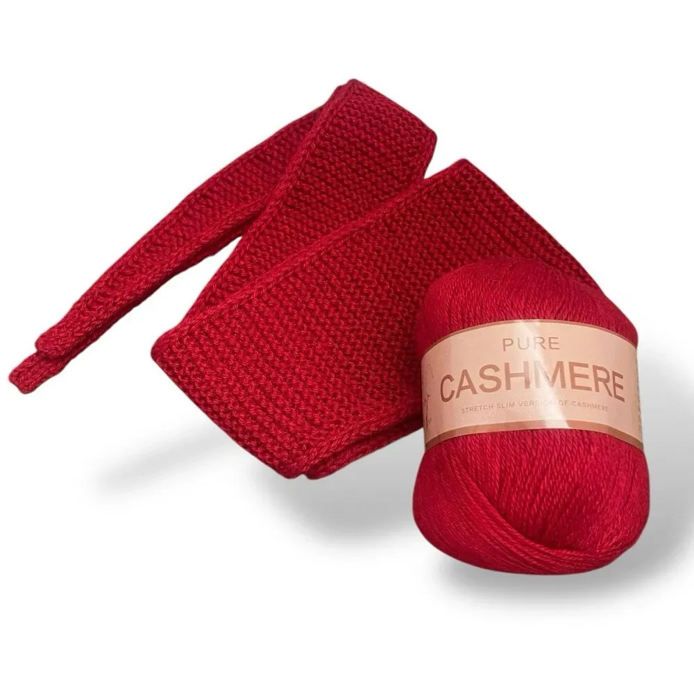 Sophie Scarf Deep Red Cashmere Gift Ready Neck Warmer Handknit Women Neckerchief